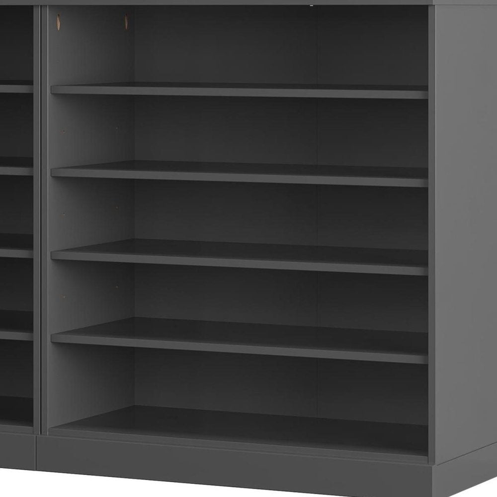 Gray 30 Solid WoodShoe Storage Cabinet