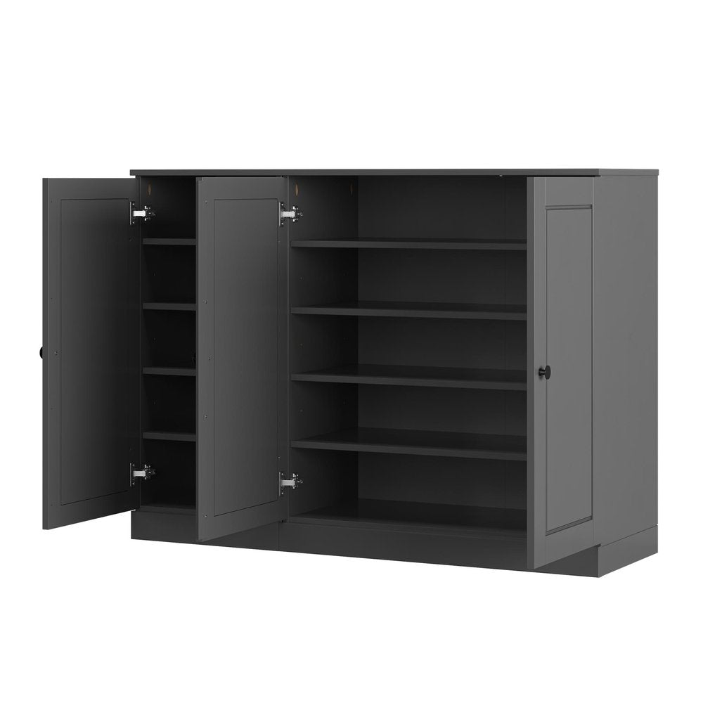 Gray 30 Solid WoodShoe Storage Cabinet