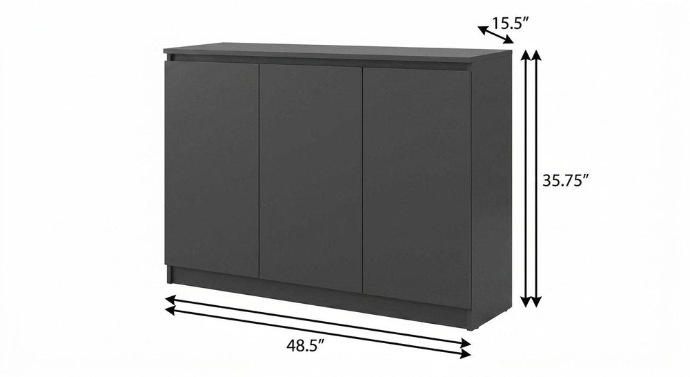 Gray 30 Solid WoodShoe Storage Cabinet