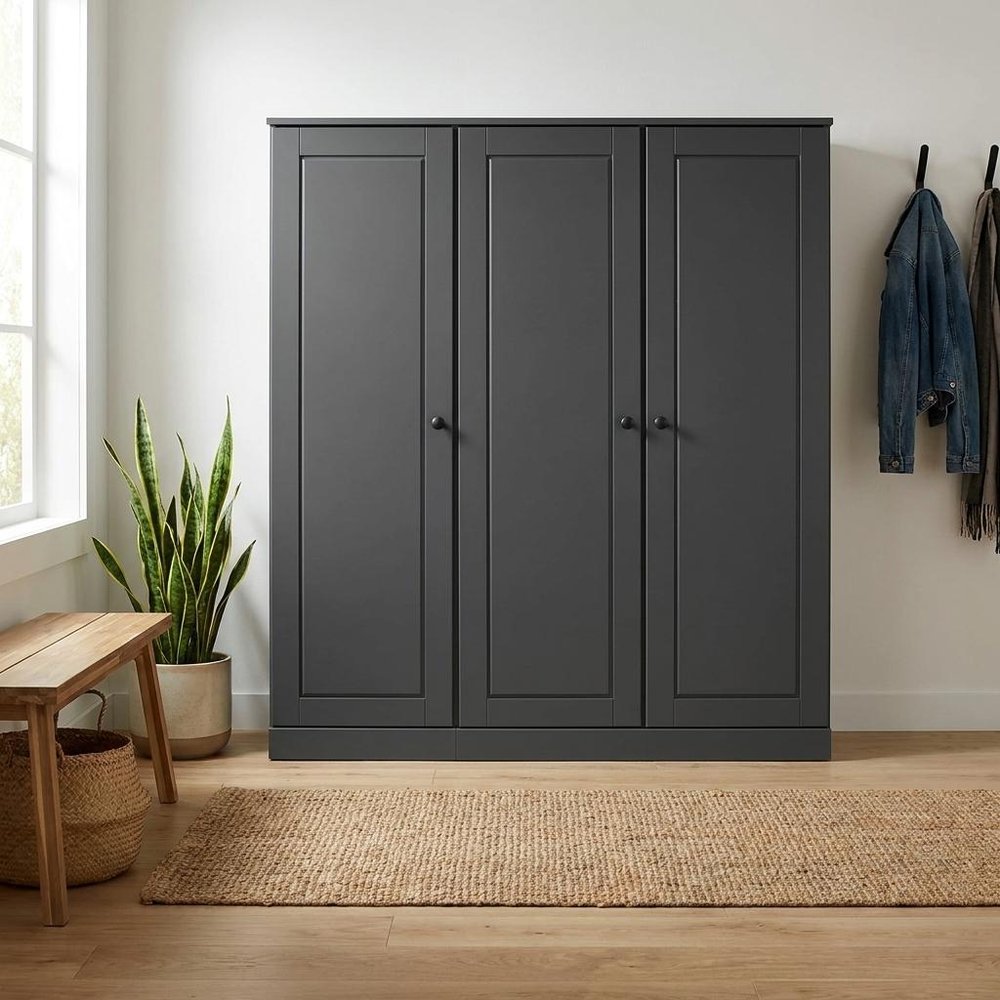 Gray 30 Solid WoodShoe Storage Cabinet