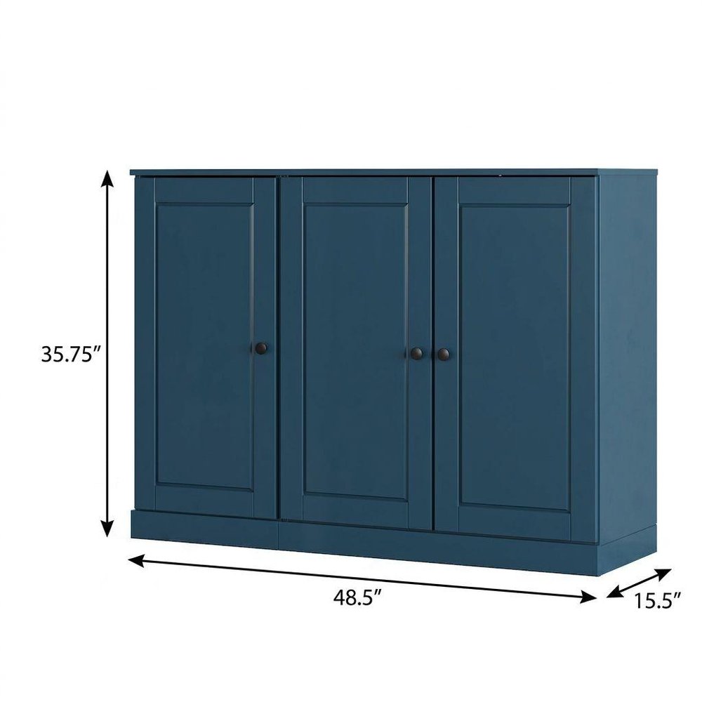 Teal Blue 30 Solid WoodShoe Storage Cabinet