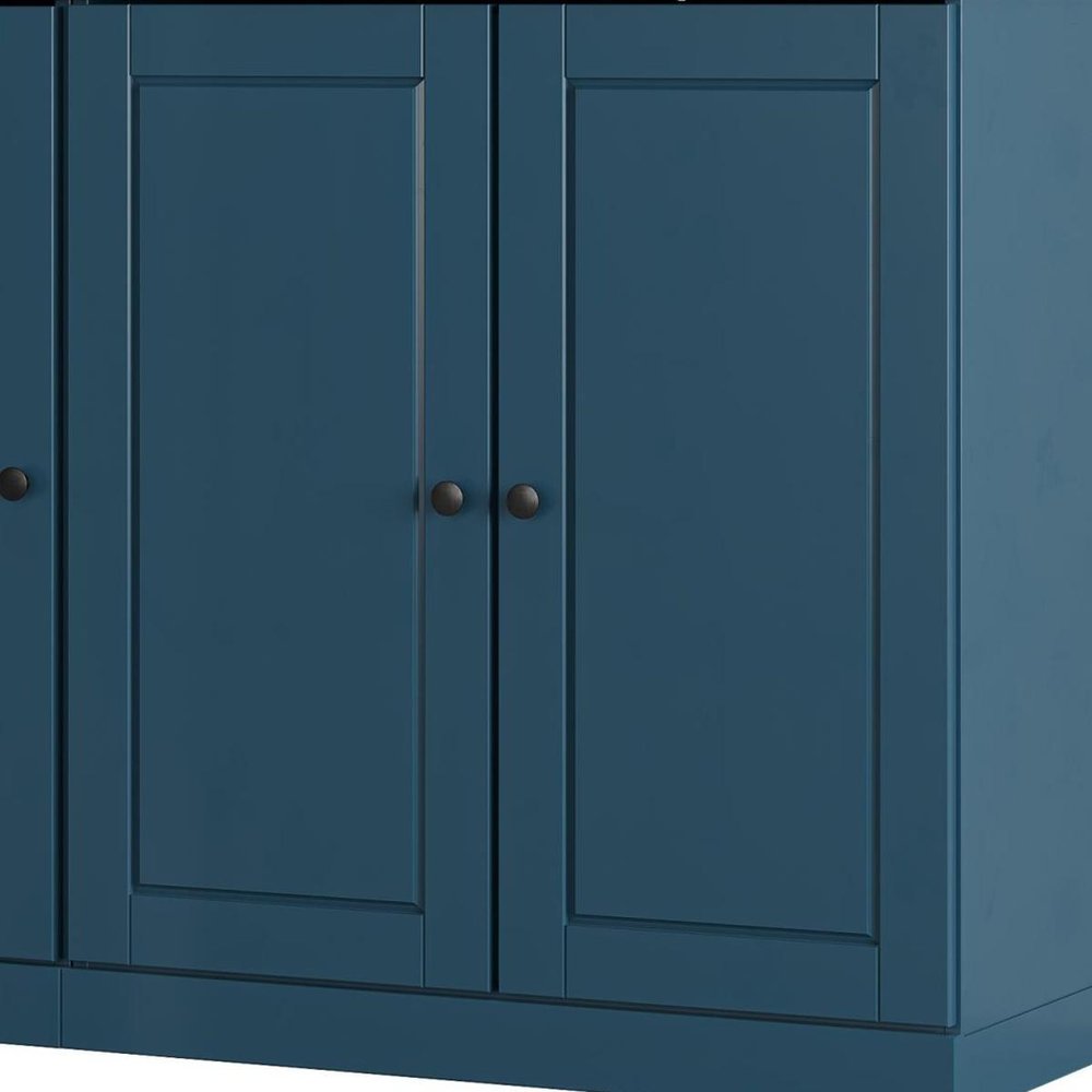 Teal Blue 30 Solid WoodShoe Storage Cabinet