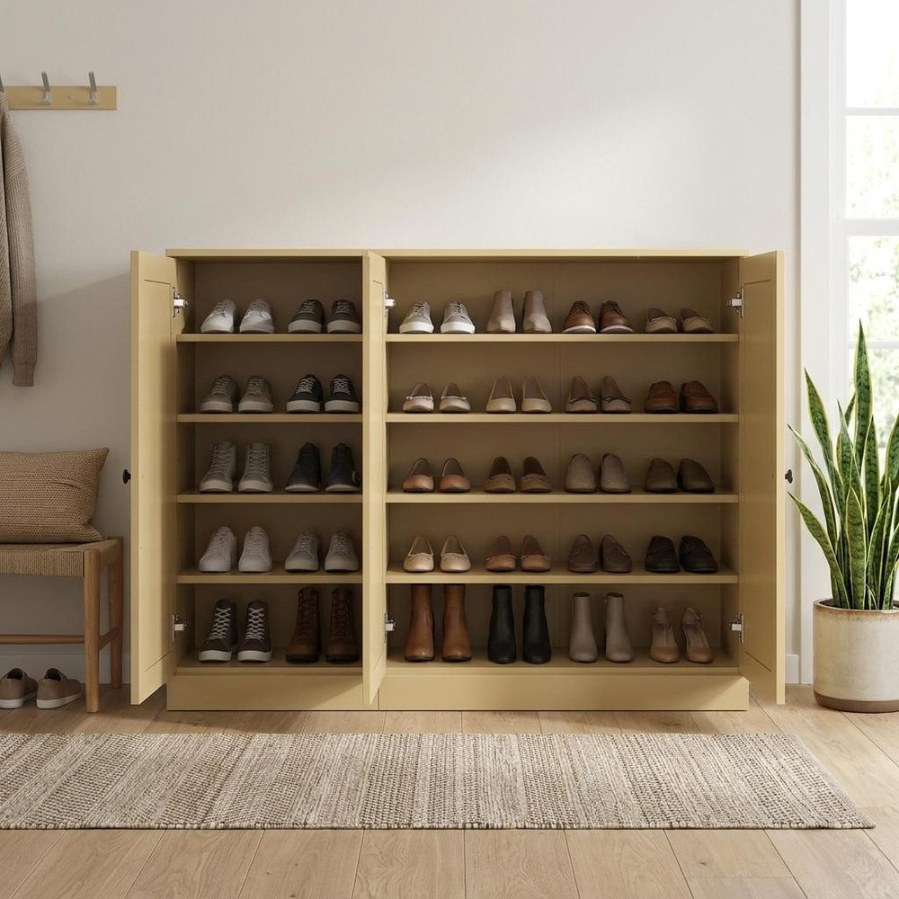 Yellow 30 Solid WoodShoe Storage Cabinet