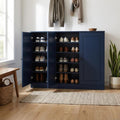 Navy Blue 30 Solid WoodShoe Storage Cabinet