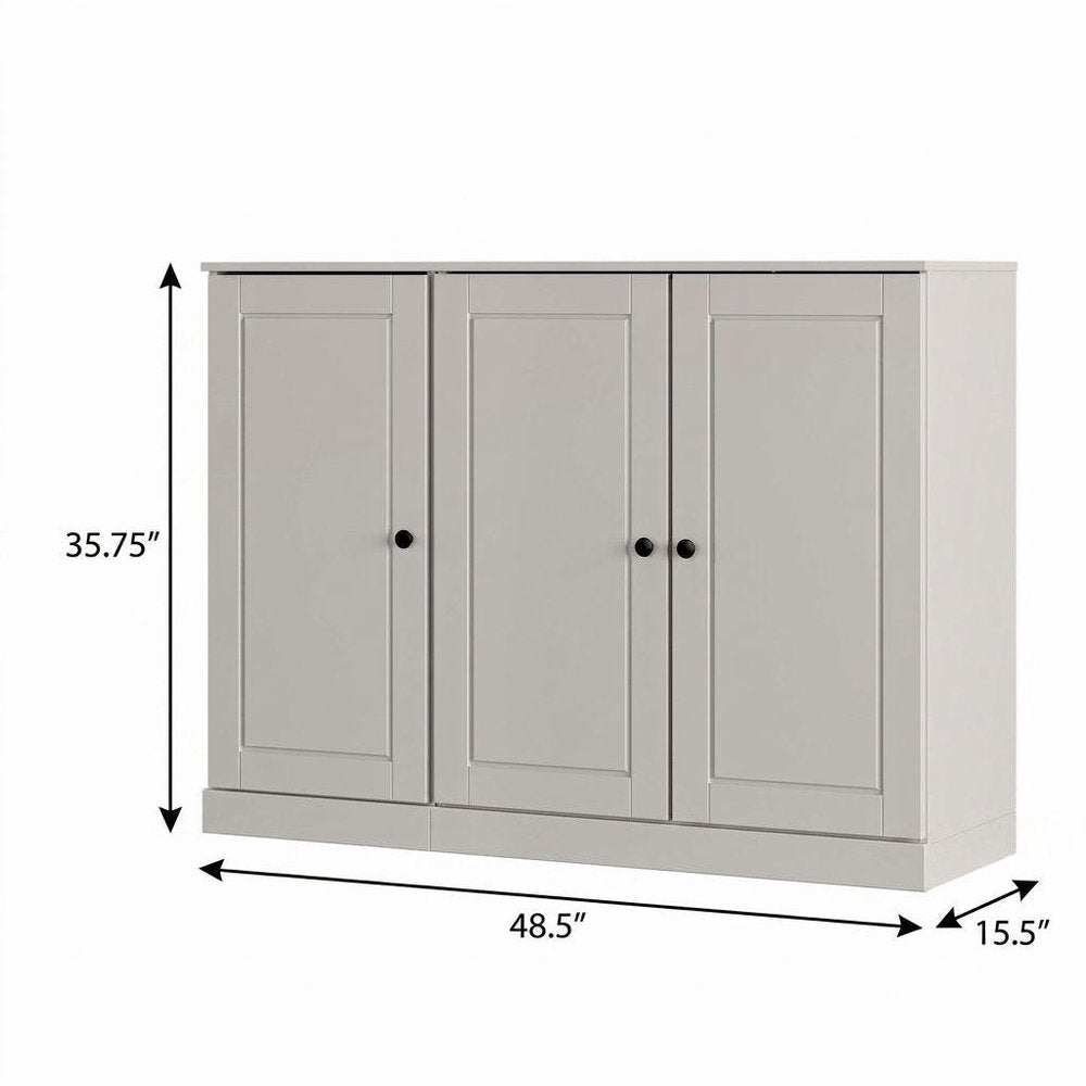 Off White 30 Solid WoodShoe Storage Cabinet - SKU 755973