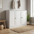 White 30 Solid WoodShoe Storage Cabinet