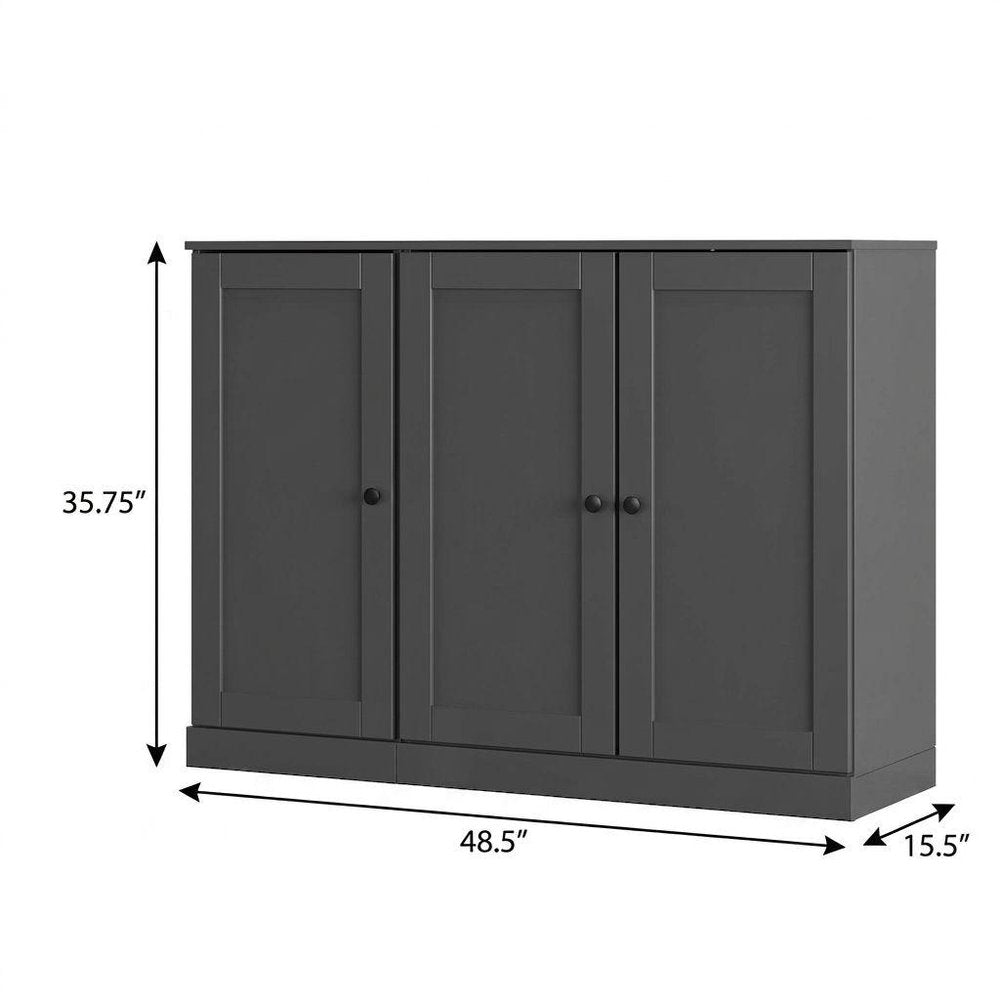 Gray 30 Solid WoodShoe Storage Cabinet