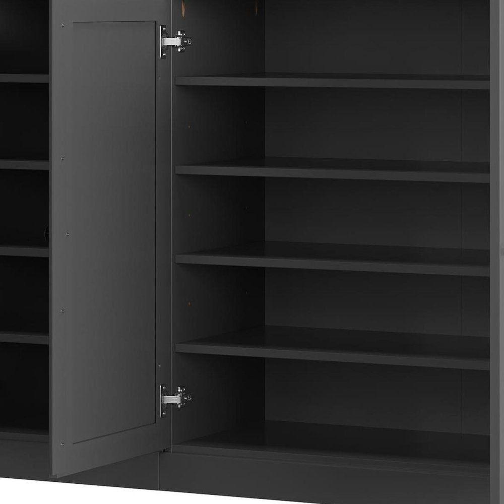 Gray 30 Solid WoodShoe Storage Cabinet