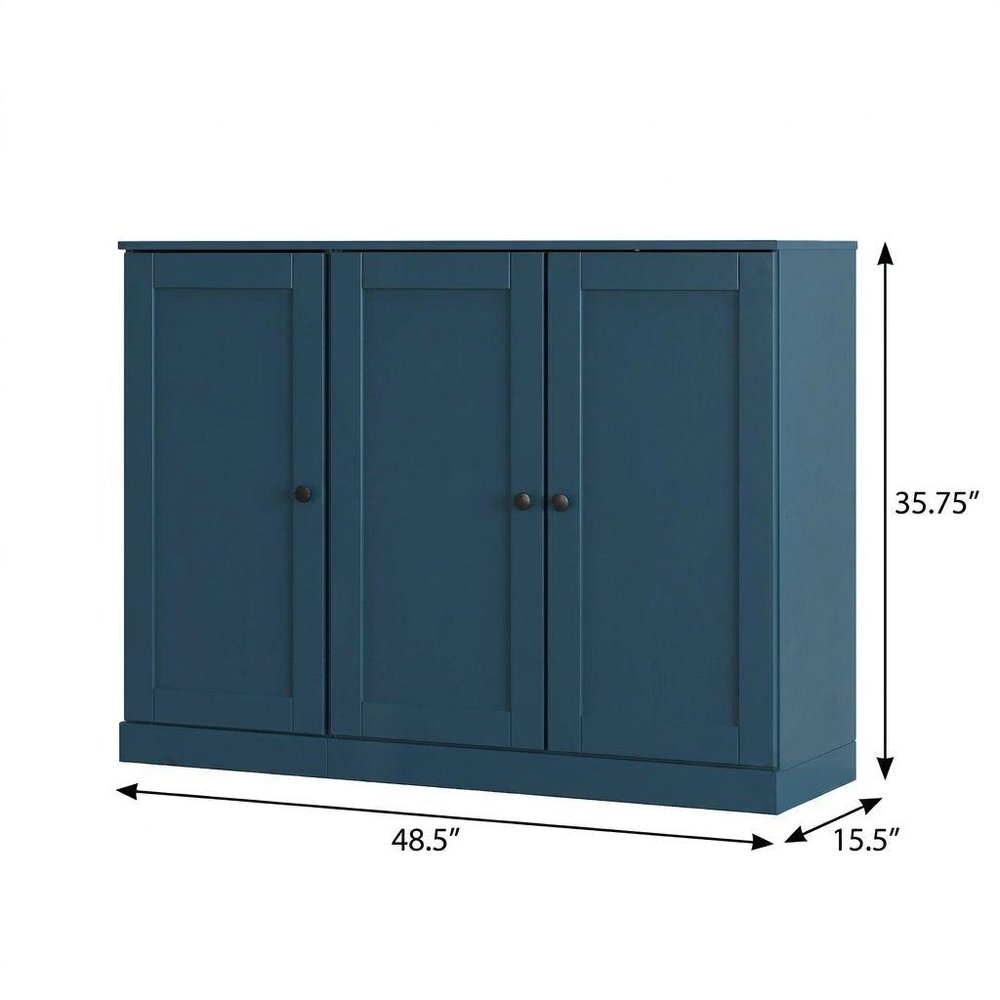 Teal Blue 30 Solid WoodShoe Storage Cabinet