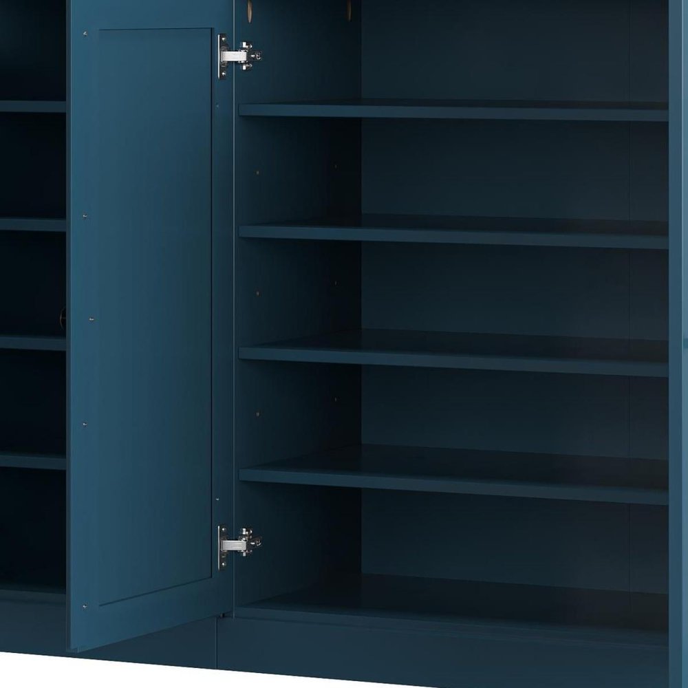 Teal Blue 30 Solid WoodShoe Storage Cabinet