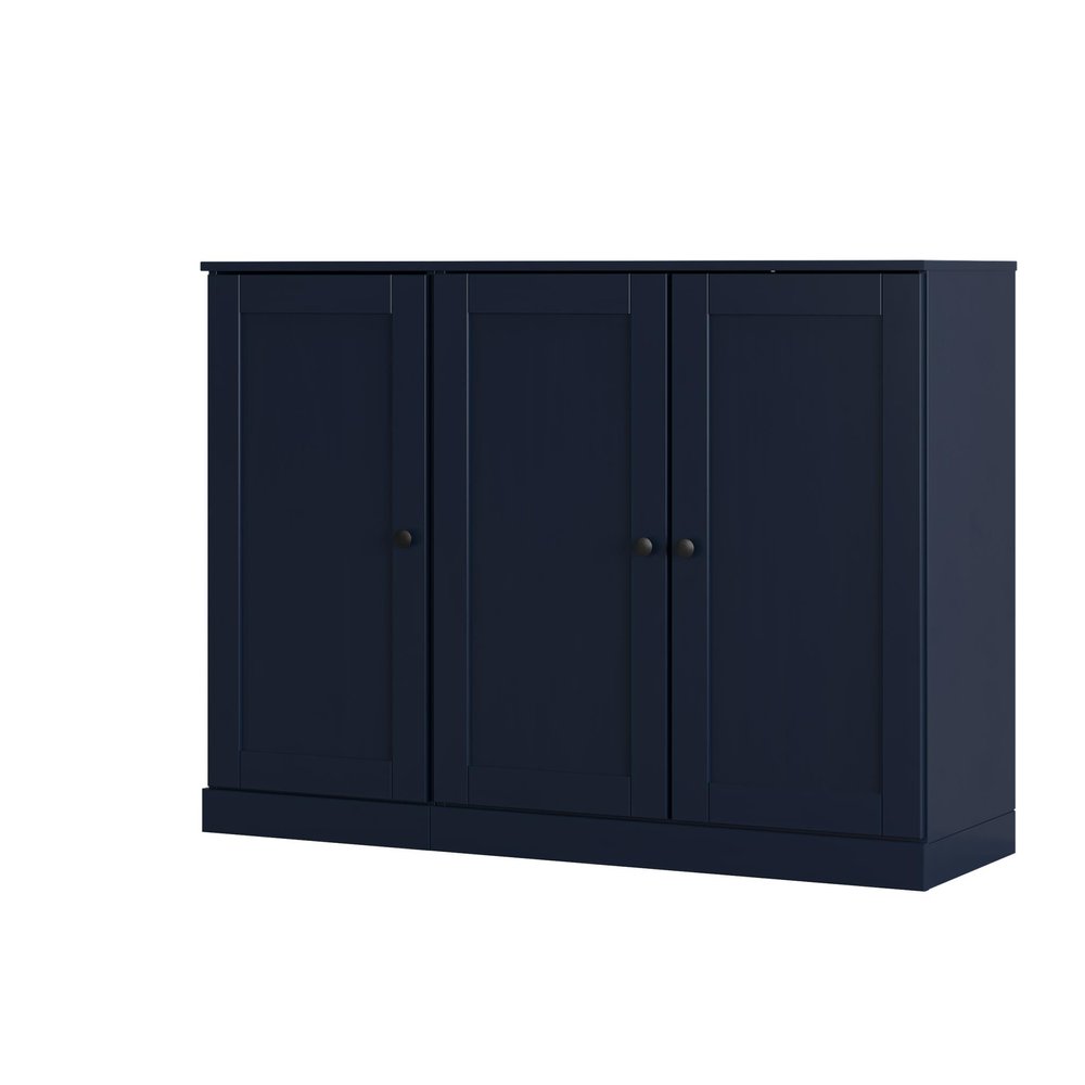 Navy Blue 30 Solid WoodShoe Storage Cabinet