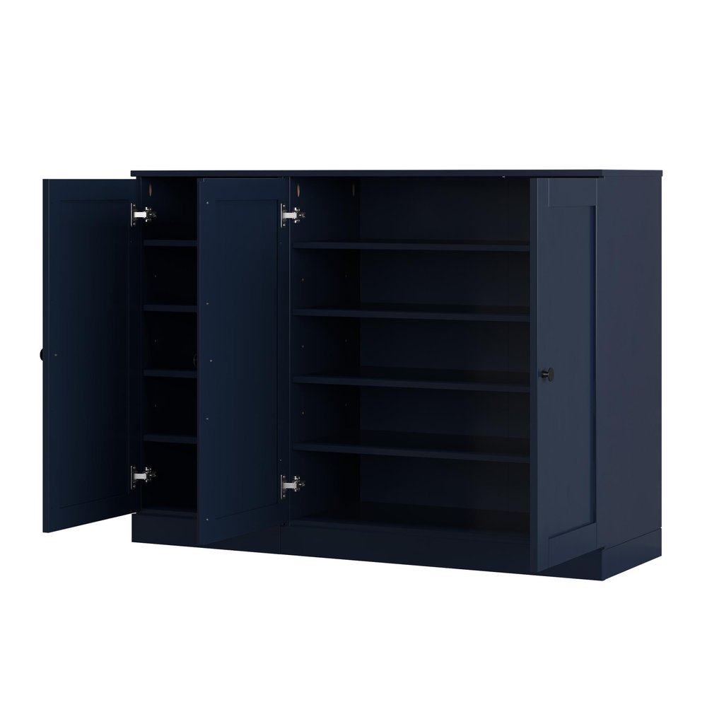 Navy Blue 30 Solid WoodShoe Storage Cabinet