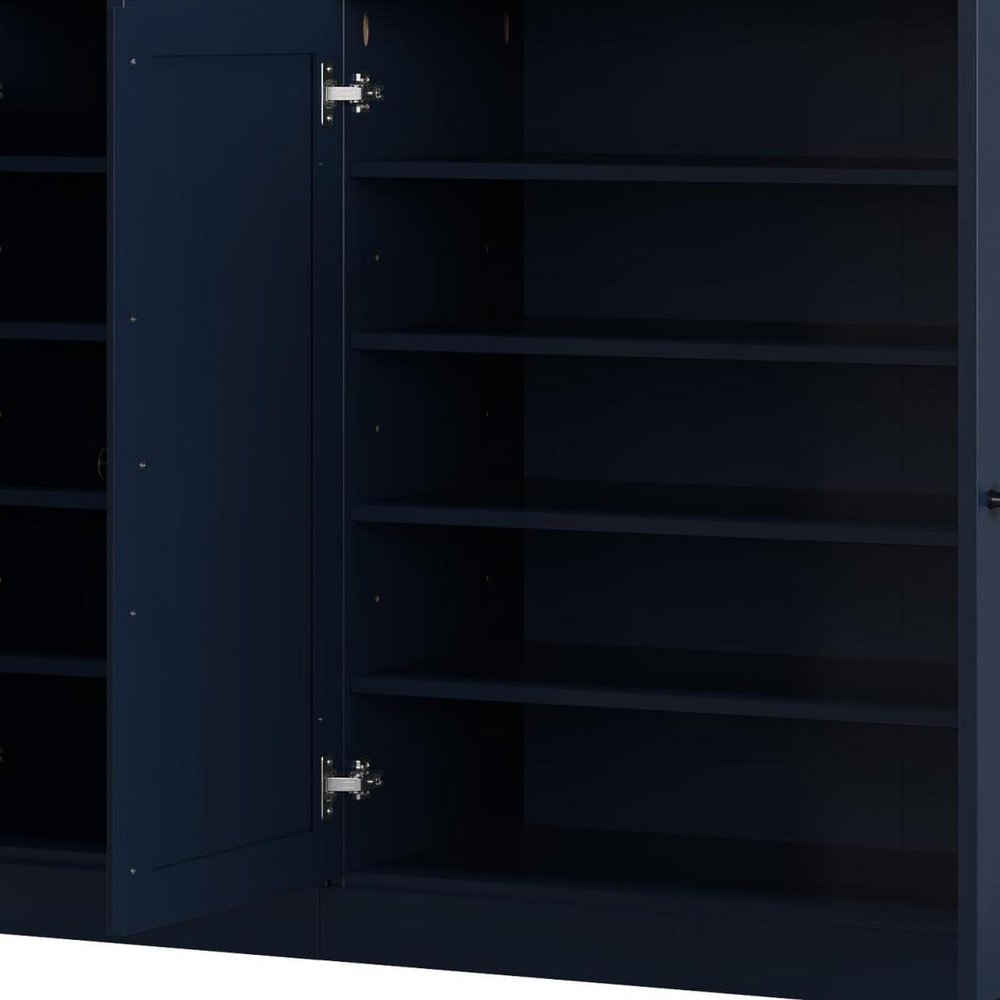 Navy Blue 30 Solid WoodShoe Storage Cabinet