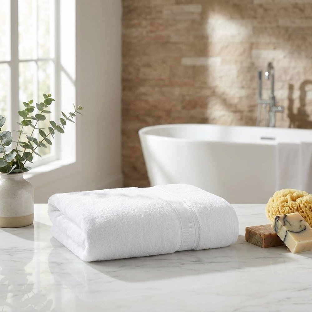 White Turkish Cotton 40" X 60" Bath Sheet