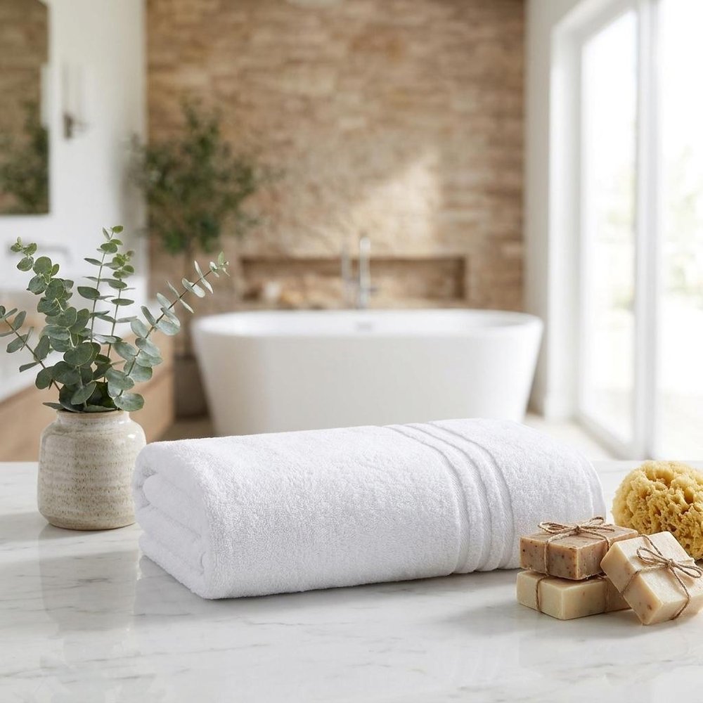 White Turkish Cotton 35" X 66" Bath Sheet