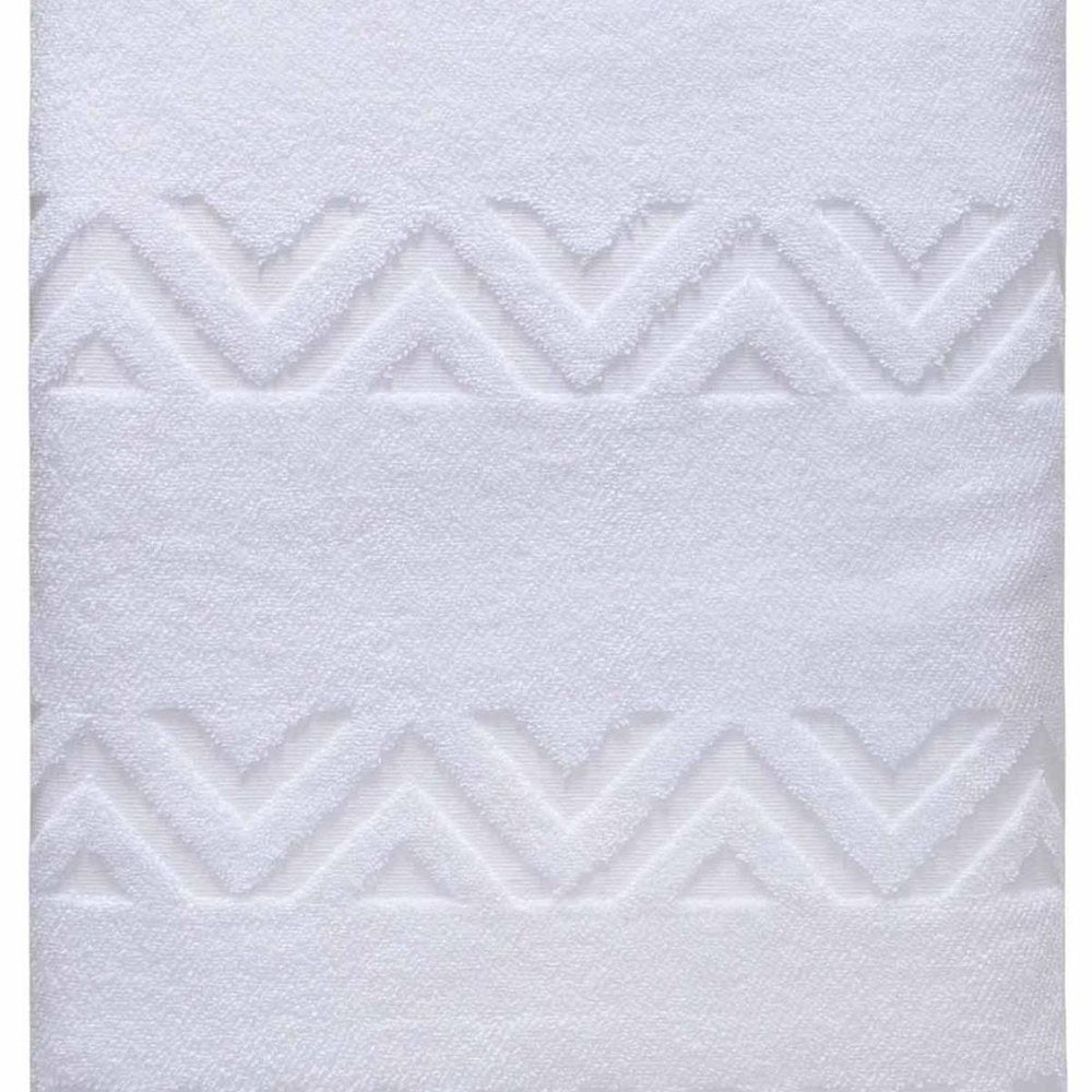 White Jacquard Turkish Cotton 40" X 70" Chevron Bath Sheet