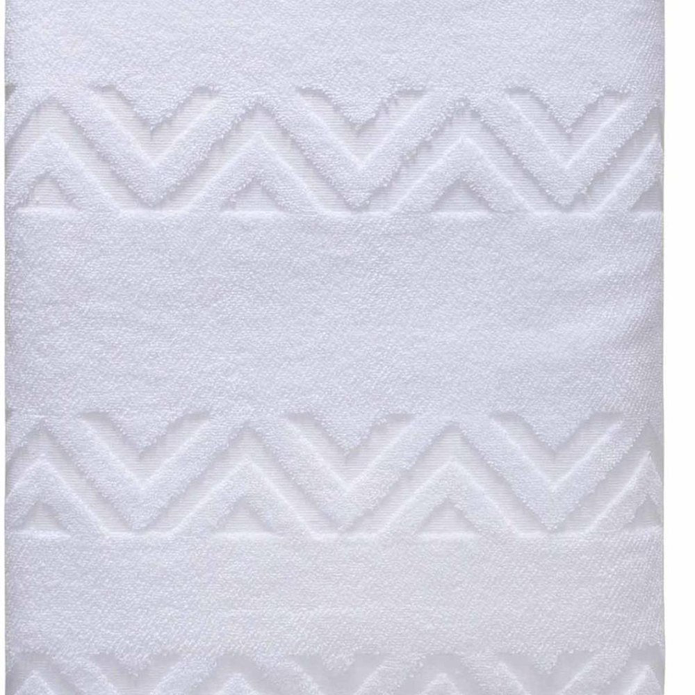 White Jacquard Turkish Cotton 40" X 70" Chevron Bath Sheet