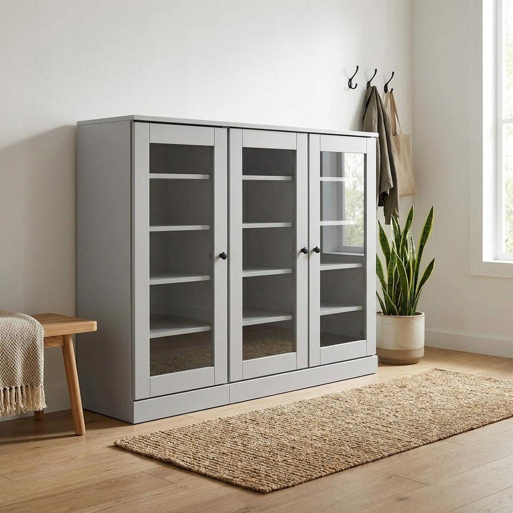 White 30 Solid WoodShoe Storage Cabinet