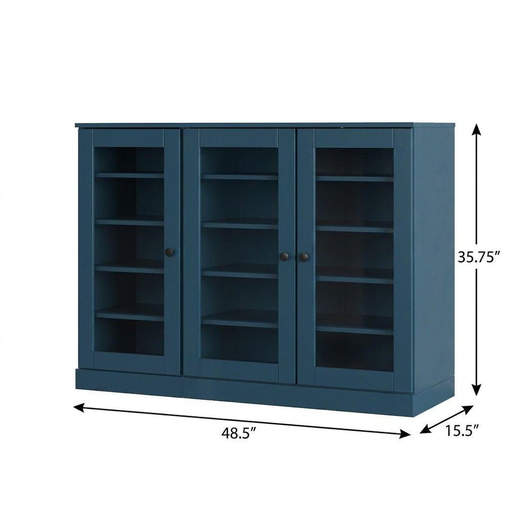 Teal Blue 30 Solid WoodShoe Storage Cabinet
