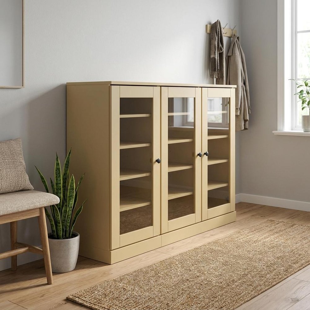 Yellow 30 Solid WoodShoe Storage Cabinet