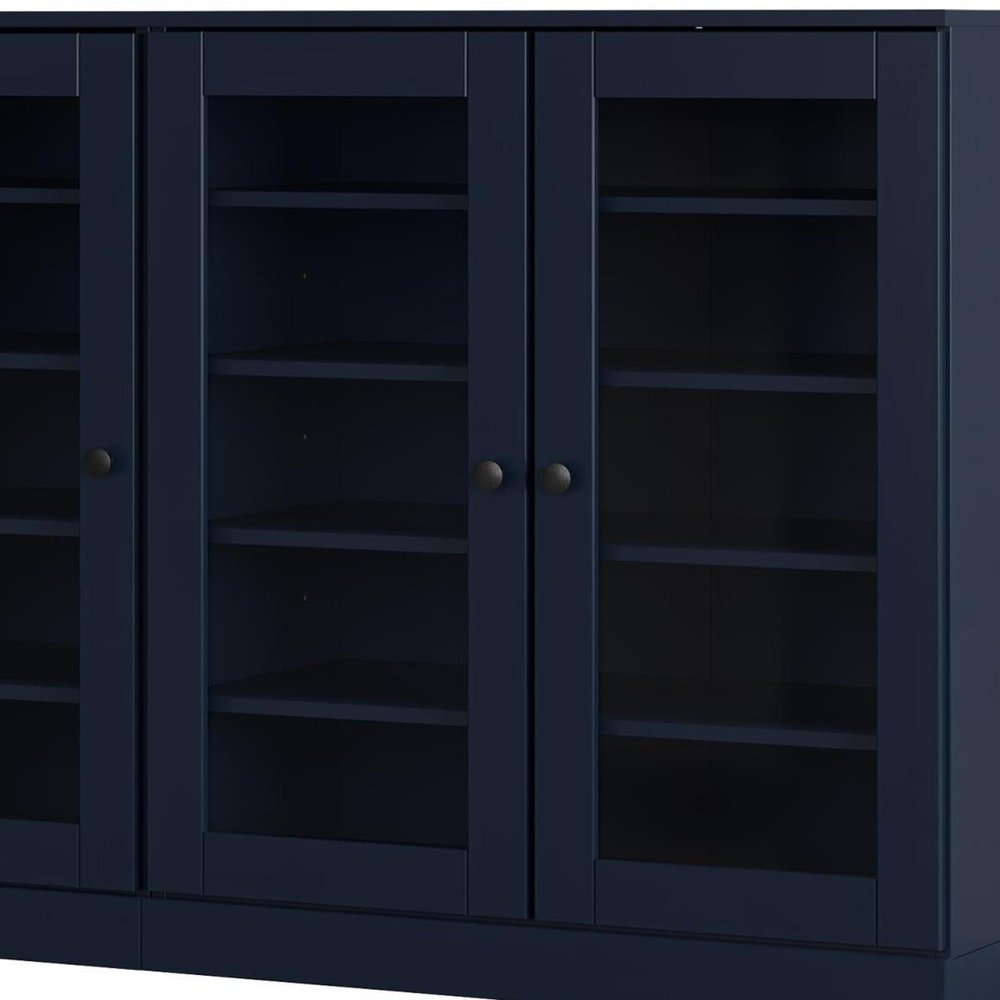 Navy Blue 30 Solid WoodShoe Storage Cabinet