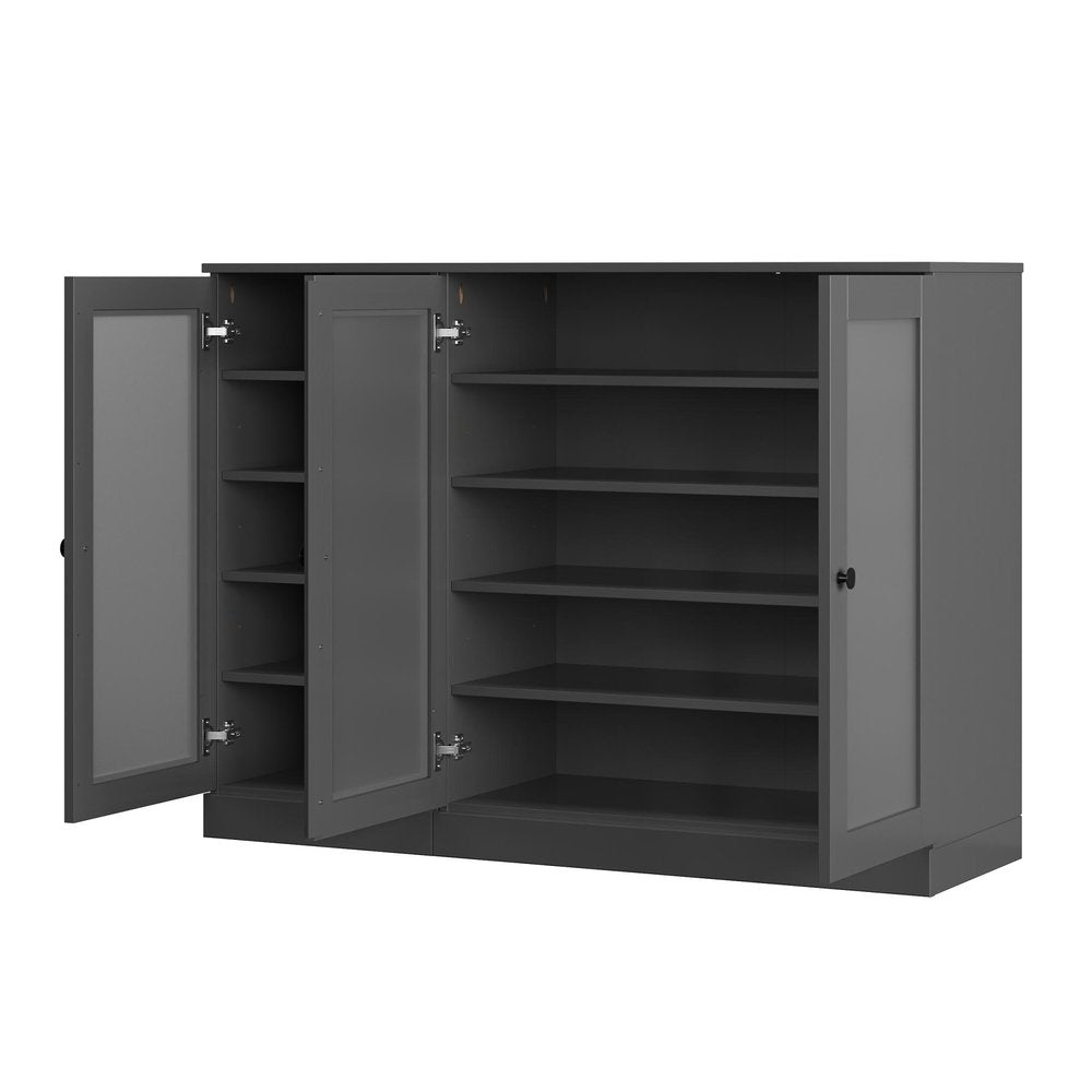 Gray 30 Solid WoodShoe Storage Cabinet