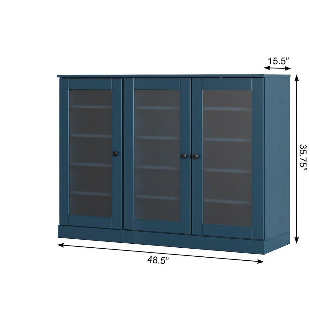 Teal Blue 30 Solid WoodShoe Storage Cabinet