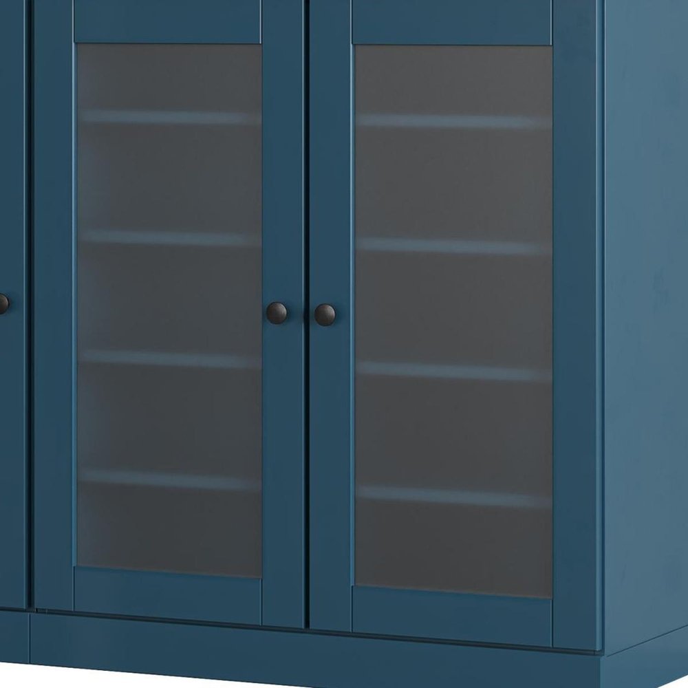 Teal Blue 30 Solid WoodShoe Storage Cabinet