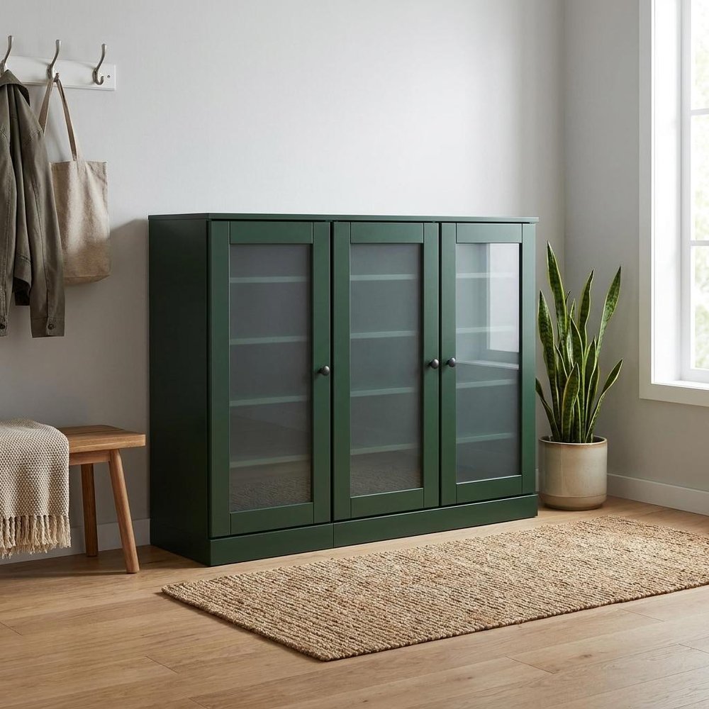 Green 30 Solid WoodShoe Storage Cabinet