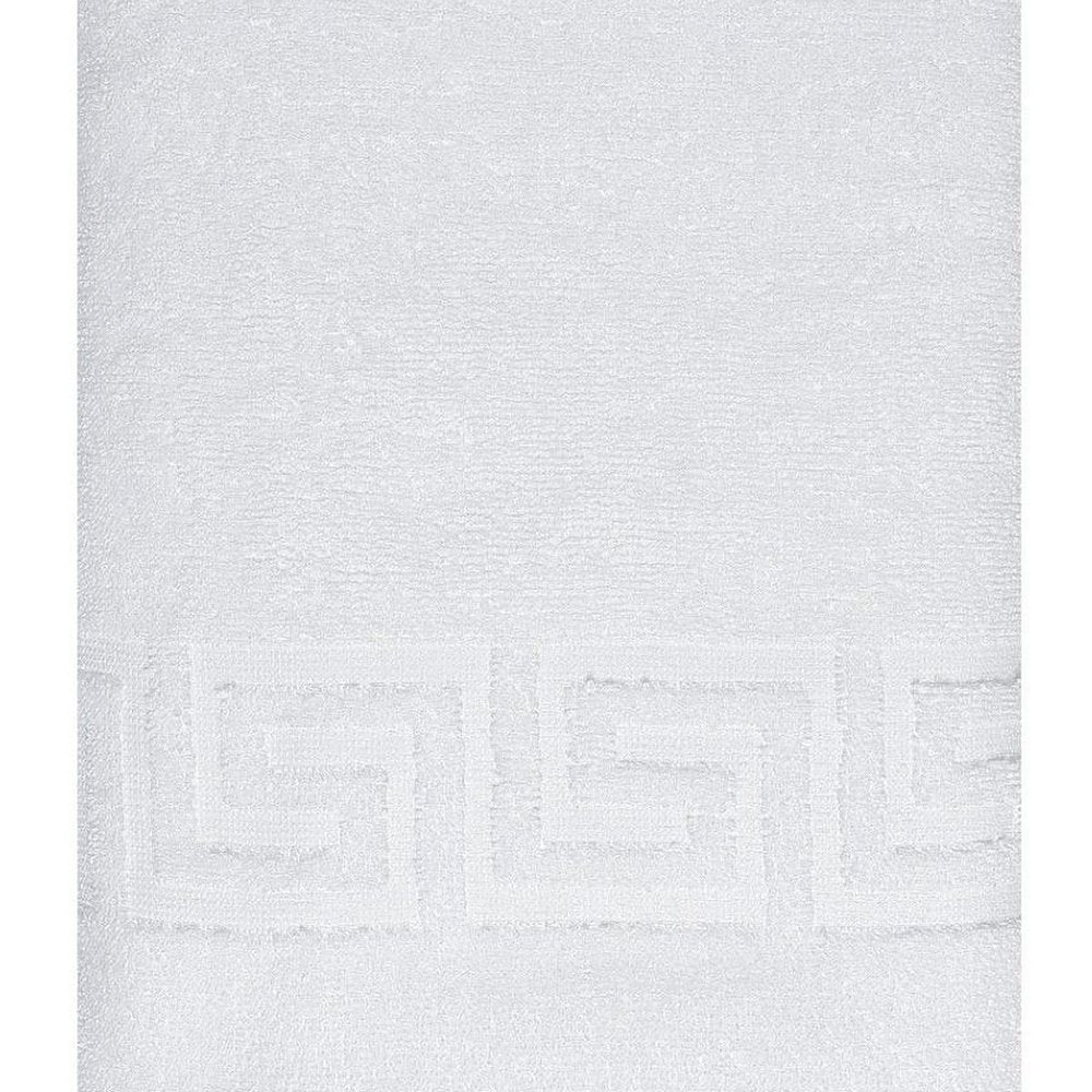 White Greek Key Turkish Cotton 27" X 54" Bath Towel on a white background