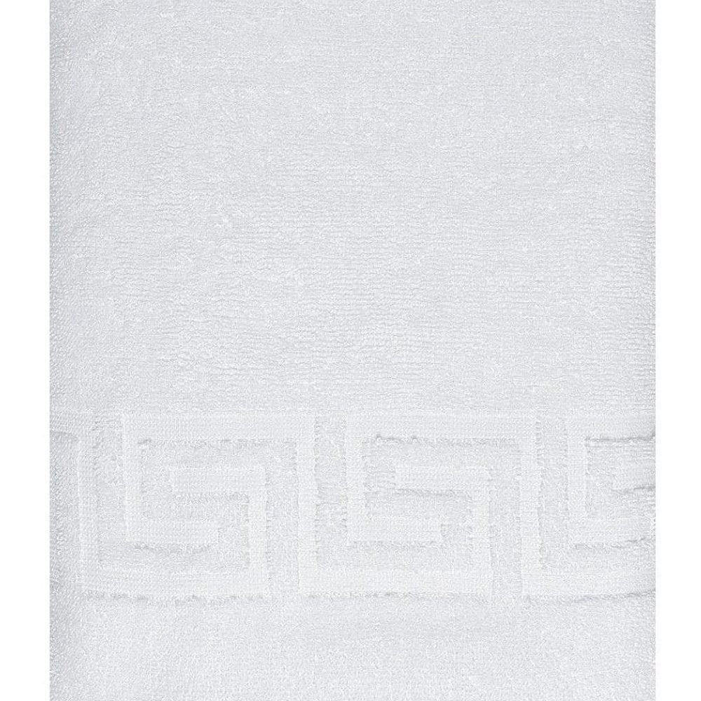 White Greek Key Turkish Cotton 27" X 54" Bath Towel