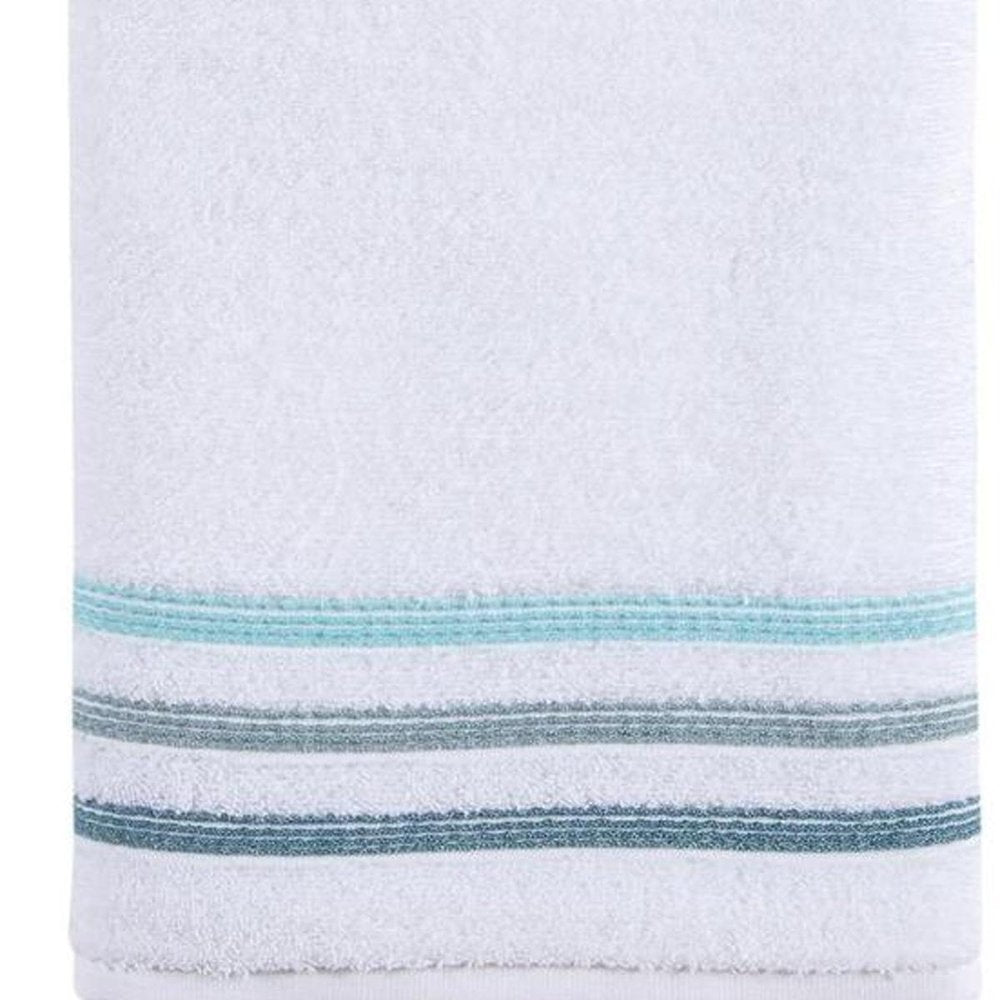 White Striped Turkish Cotton 27" X 54" Bath Towel - SKU 756149