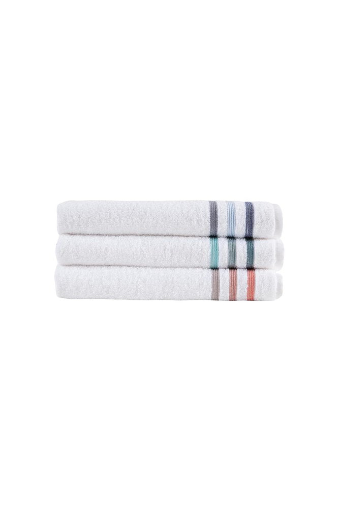 White Striped Turkish Cotton 54" X 27" Bath Towel