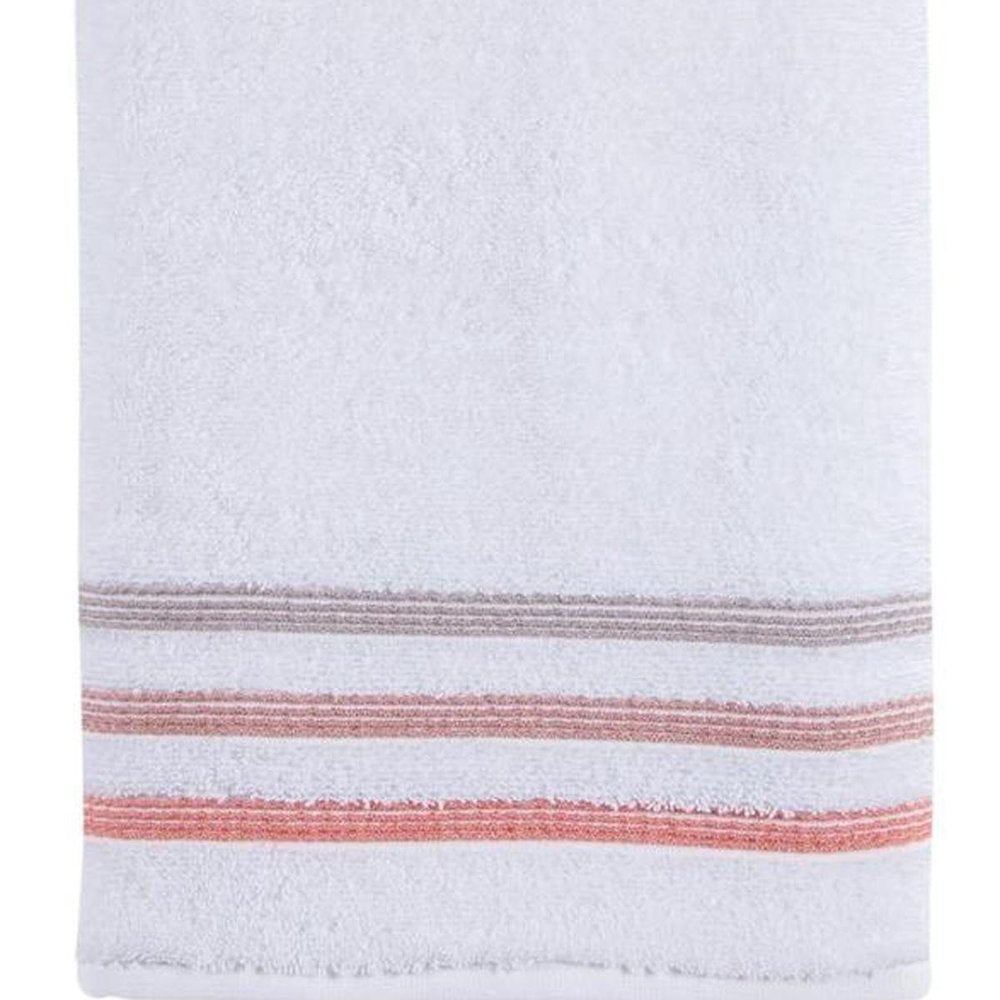 White Striped Turkish Cotton 27" X 54" Bath Towel - SKU 756151