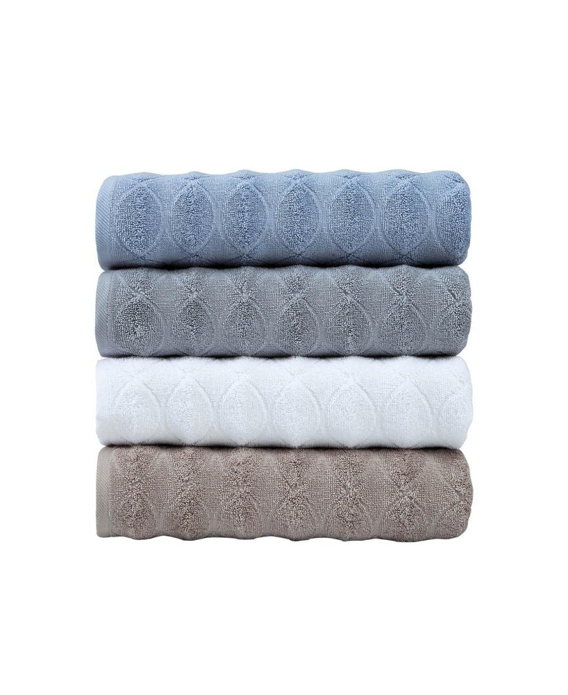 White Jacquard Turkish Cotton 27" X 54" Bath Towel on a white background