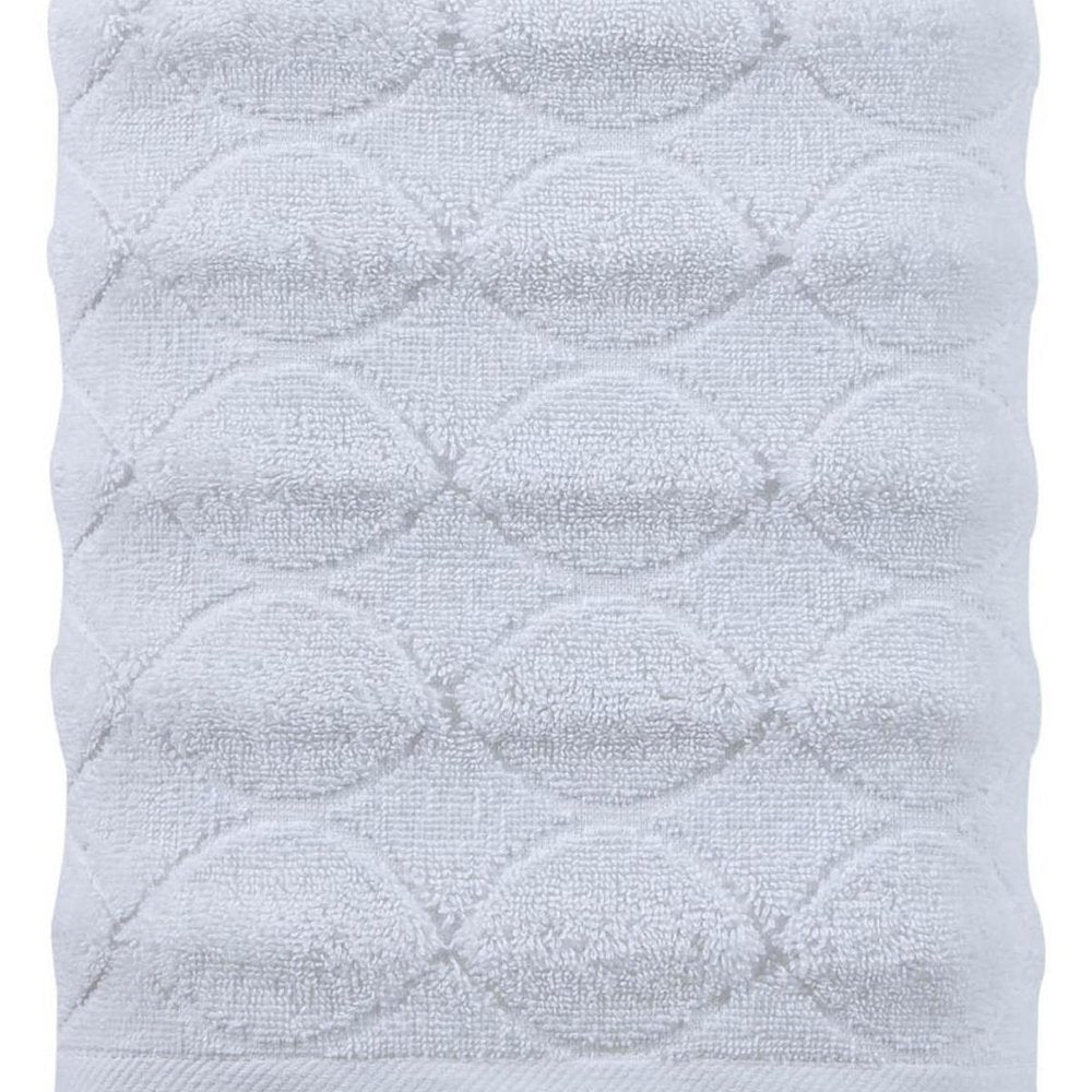 White Jacquard Turkish Cotton 27" X 54" Bath Towel - White