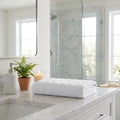 White Jacquard Turkish Cotton 54" X 27" Bath Towel
