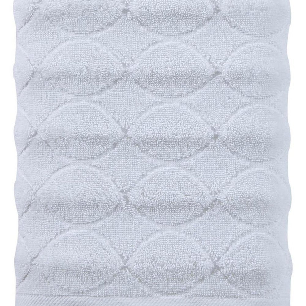 White Jacquard Turkish Cotton 27" X 54" Bath Towel - White