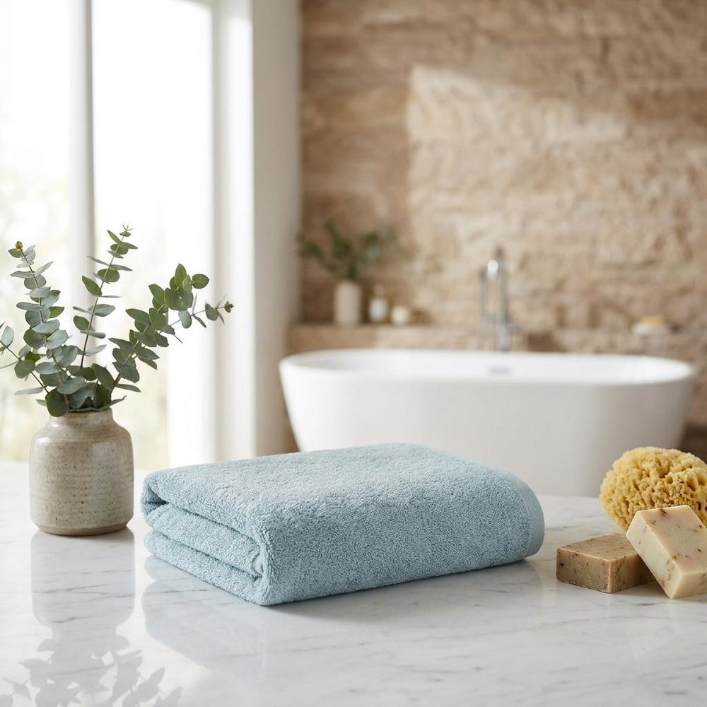 Blue Turkish Cotton 27" X 54" Bath Towel