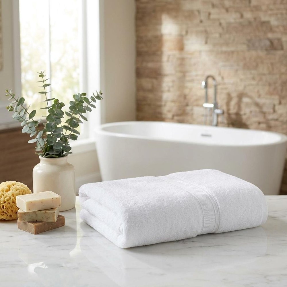 White Turkish Cotton 27" X 54" Bath Towel