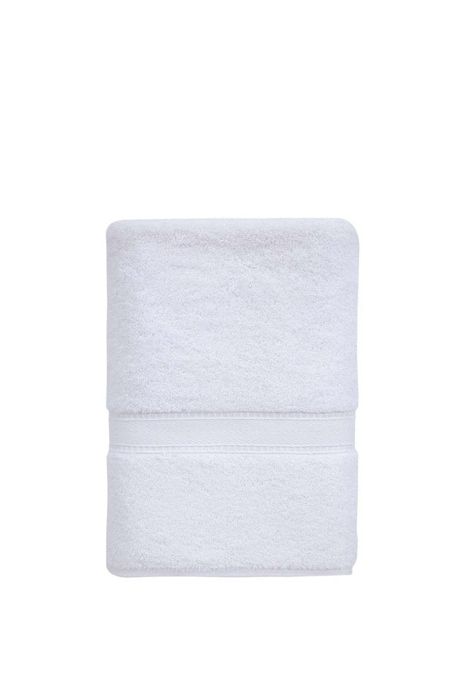White Turkish Cotton 27" X 54" Bath Towel on a white background