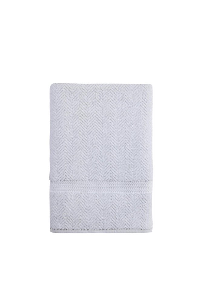 White Chevron Turkish Cotton 40" X 70" Bath Sheet on a white background