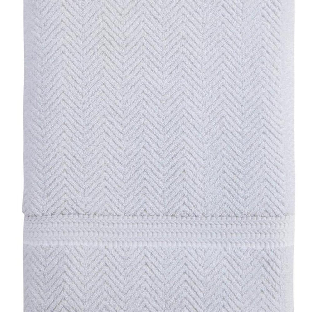 White Chevron Turkish Cotton 40" X 70" Bath Sheet on a white background