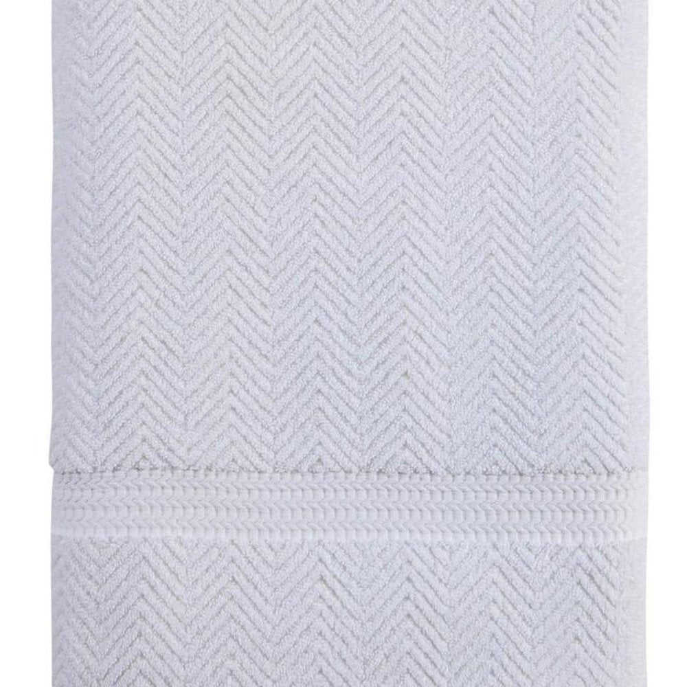 White Chevron Turkish Cotton 40" X 70" Bath Sheet