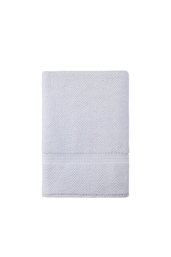 White Chevron Turkish Cotton 40" X 70" Bath Sheet