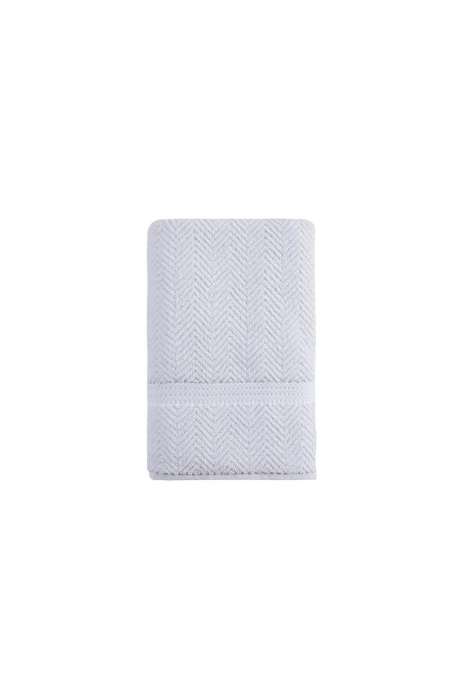 White Chevron Turkish Cotton 27" X 54" Bath Towel