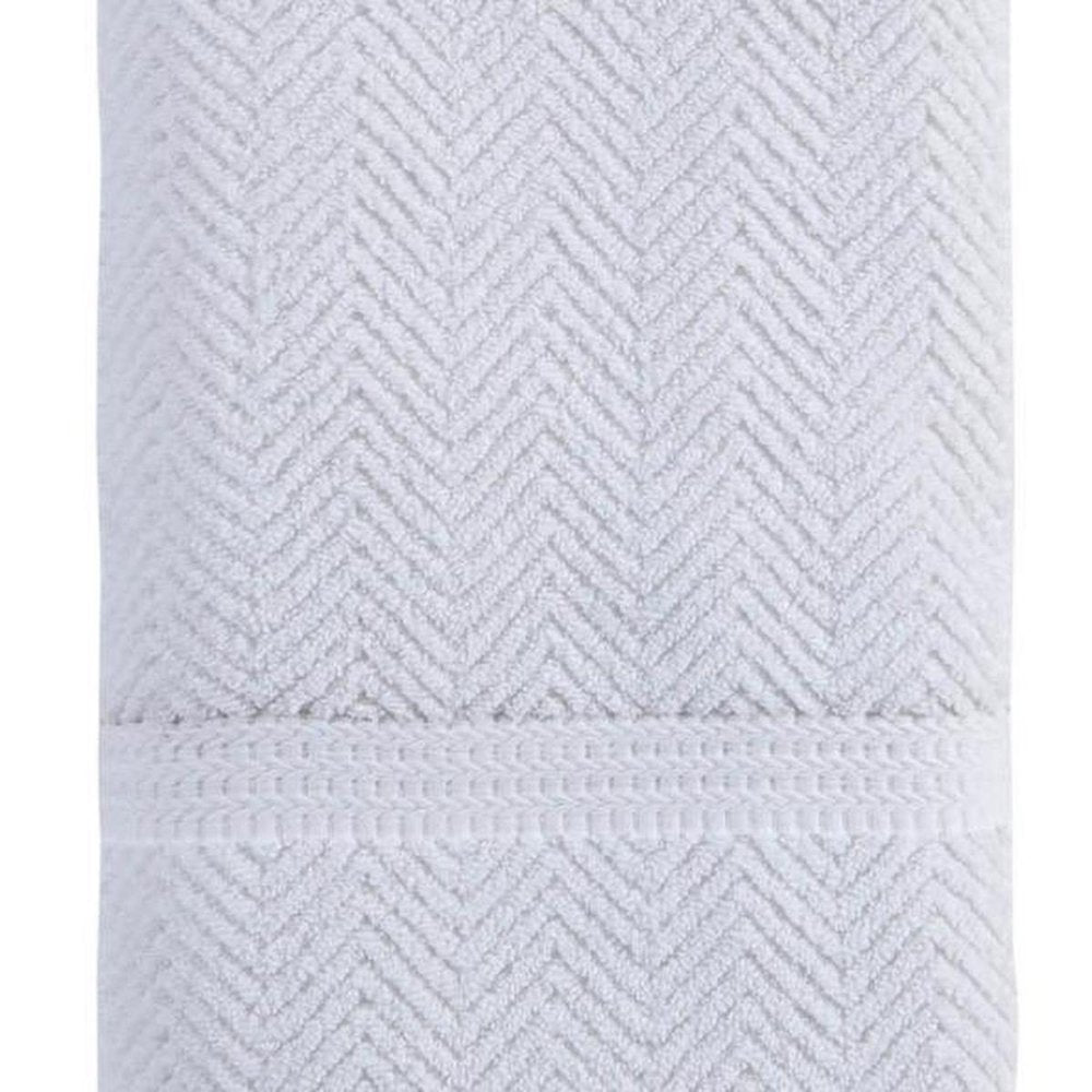 White Chevron Turkish Cotton 27" X 54" Bath Towel