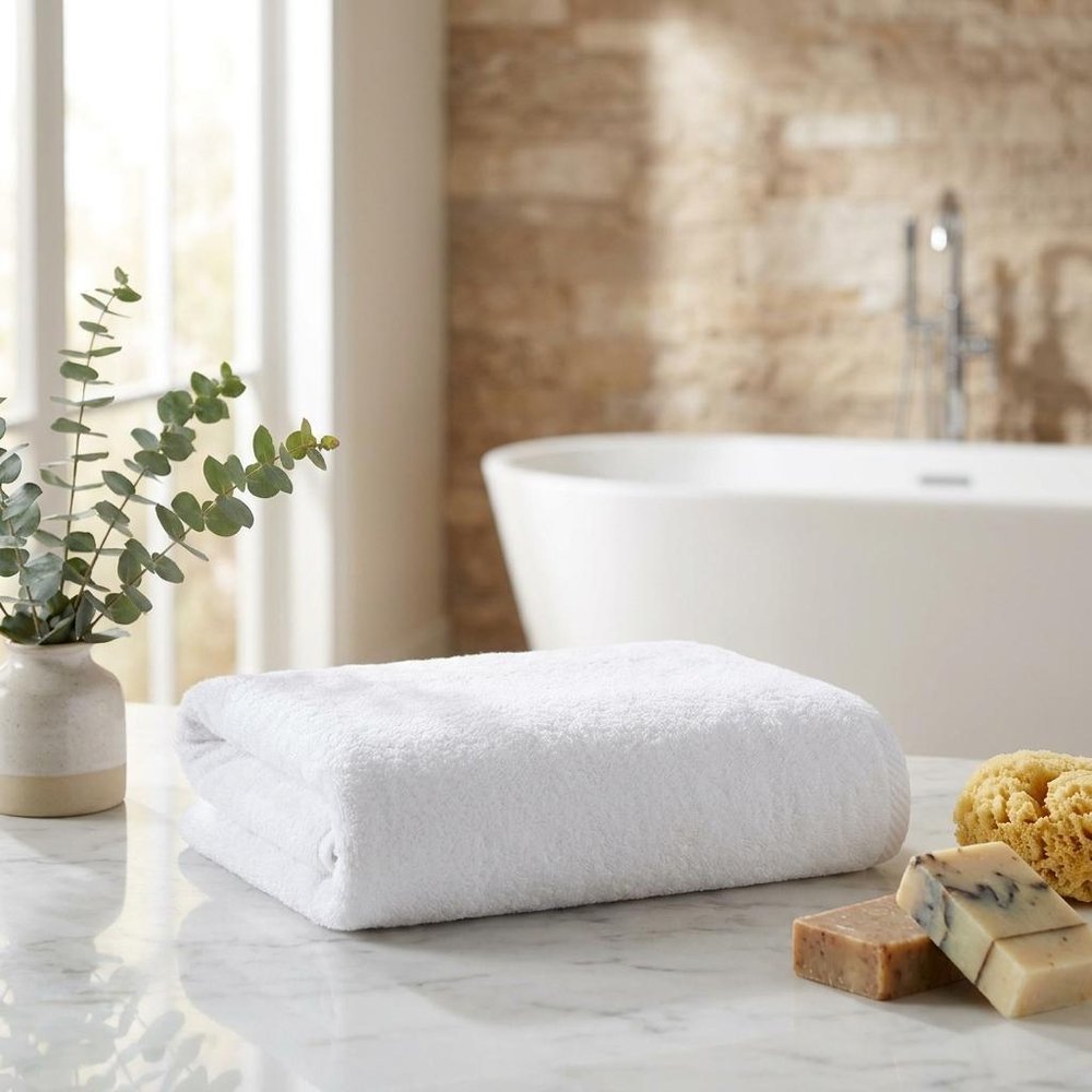 White Turkish Cotton 27" X 54" Bath Towel