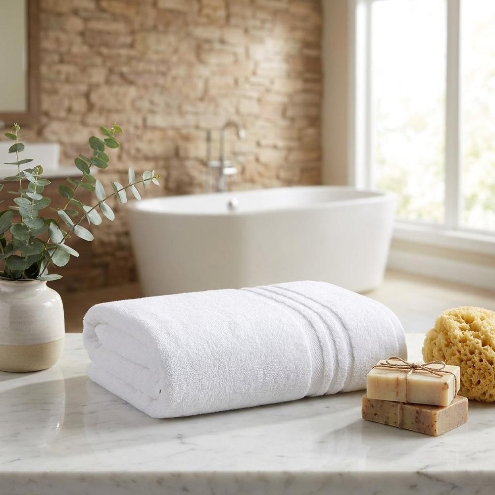 White Turkish Cotton 27" X 54" Bath Towel