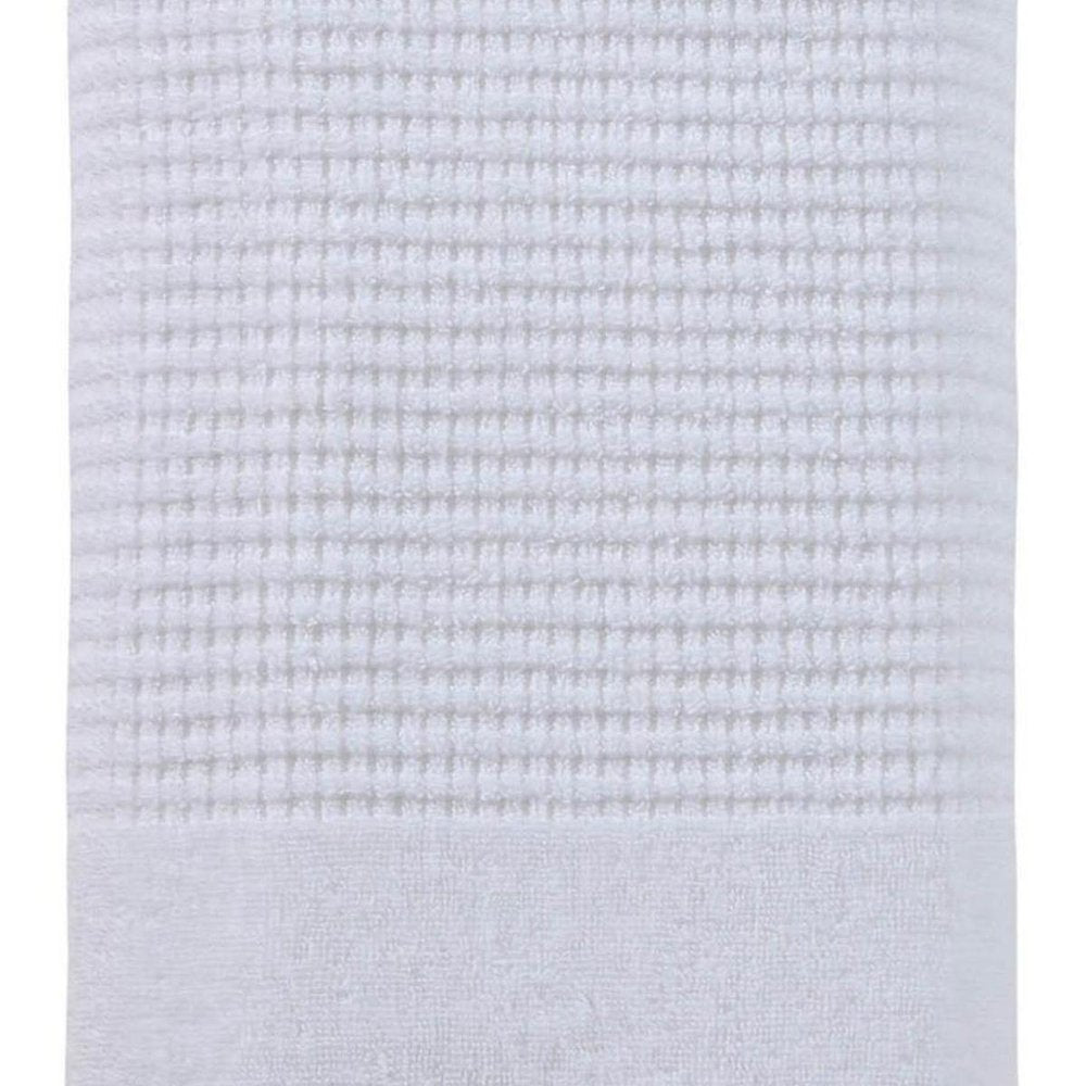 White Turkish Cotton 27" X 54" Checkered Bath Towel on a white background